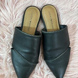 Lucky Brand Black Studded Women's Mules